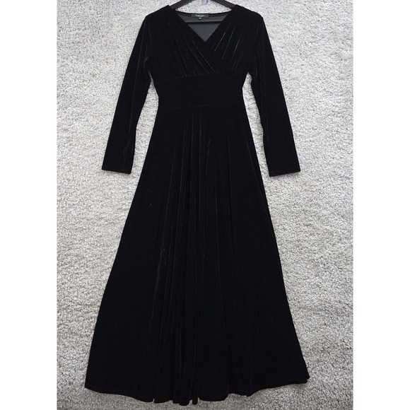 Urban CoCo‎ Maxi Dress Womens Small Black Velvet Goth Witchy Festival Medieval - Picture 1 of 16